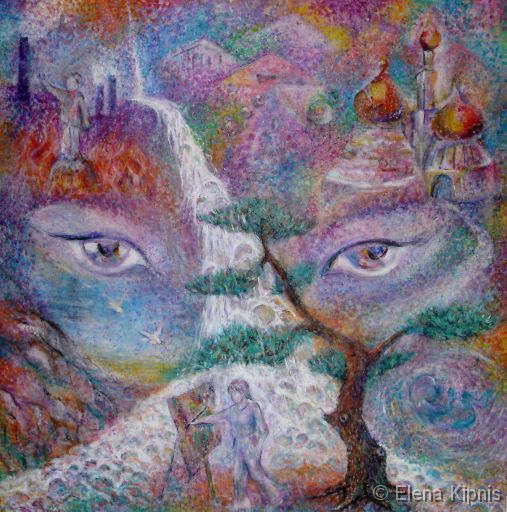 06 - Die Gewaesser haben meine Seele umarmt Modellierpaste/Acryl, 90 x 90 cm